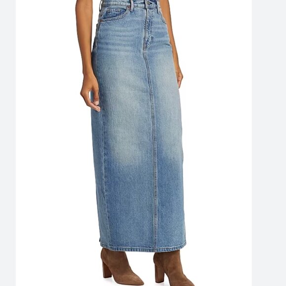 NWT Reformation Daria Ultra High Rise Denim Maxi Skirt in Merritt - Picture 4 of 12